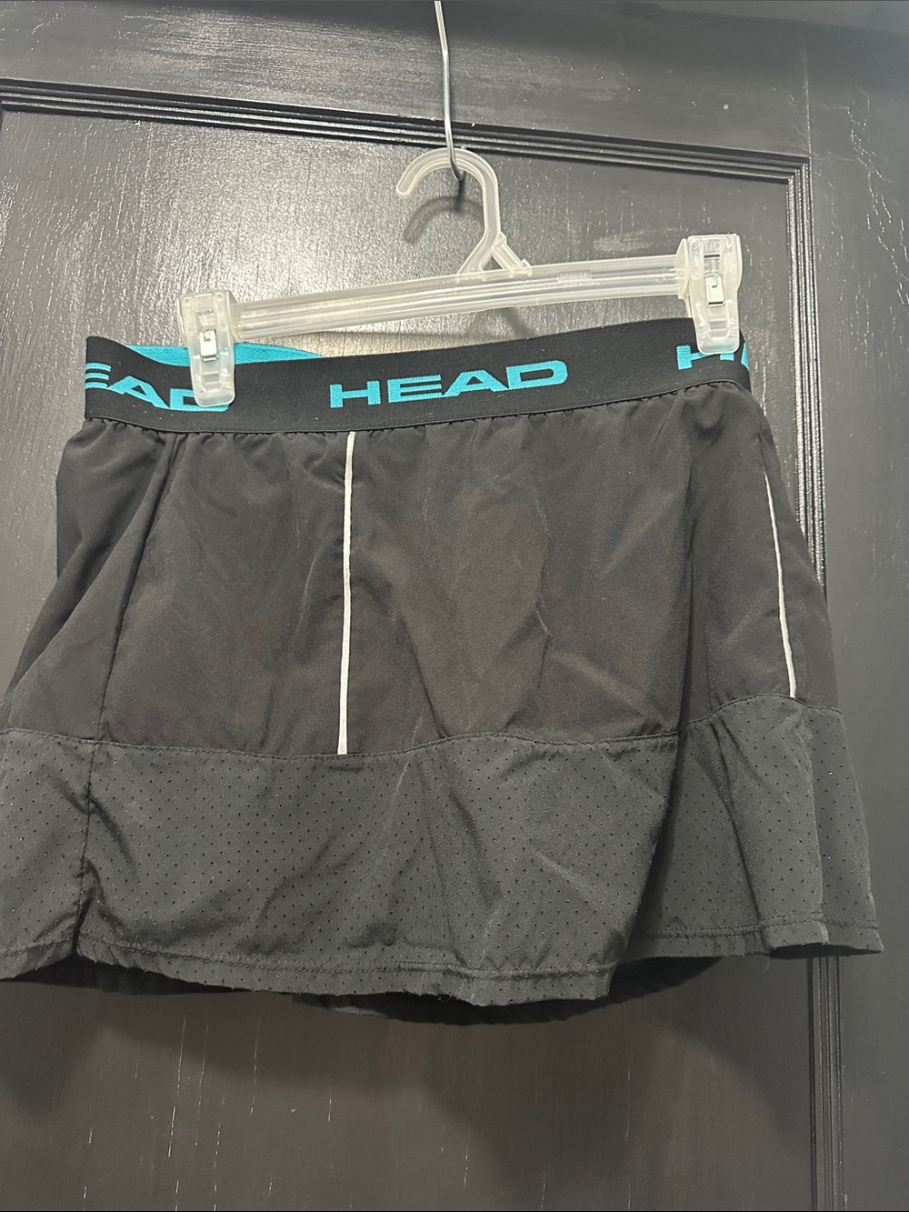 Head Black Skort with Teal Logo Waistband